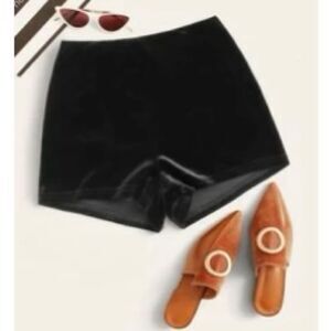 🔥 Shein Black Velvet Mini Shorts NWT